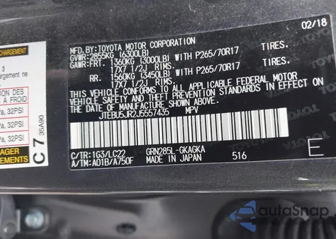 2018 Toyota 4Runner Trd Off Road Premium from USA, damaged, VIN JTEBU5JR2J5557435